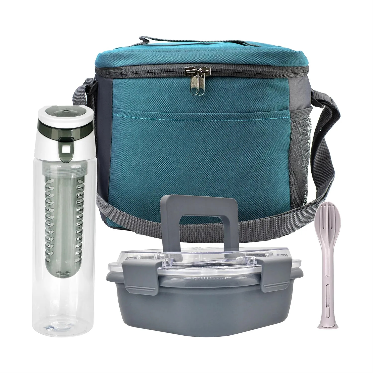 Modern Lunch Box, Bottle & Utensils Set 10