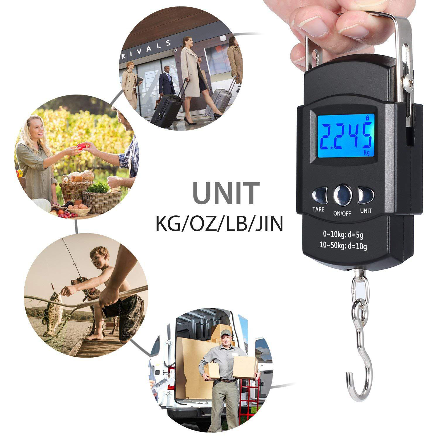 Luggage Weight Fish Scale w/ LCD Display 8