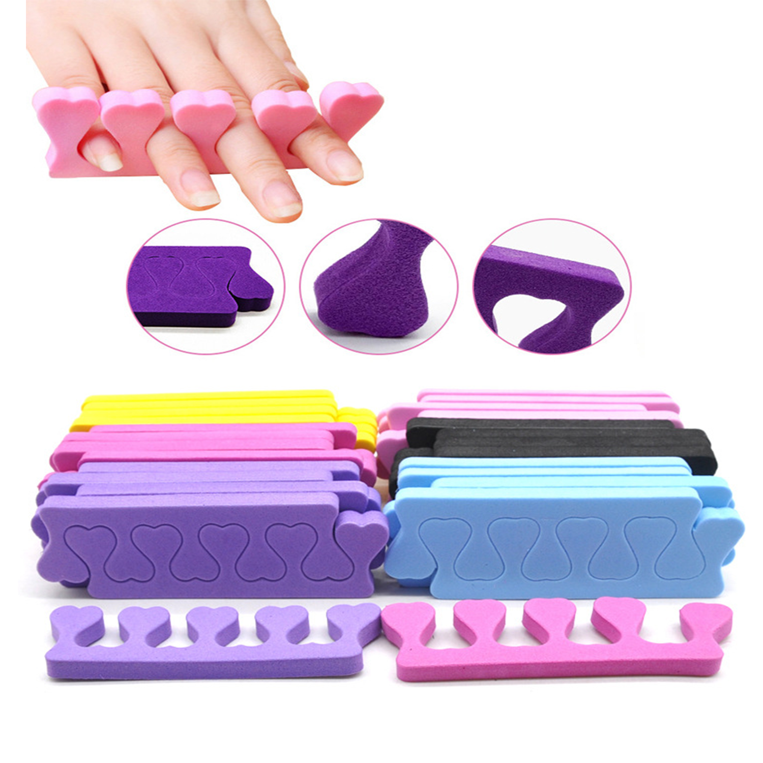 Soft Foam Finger Toe Separator Nail Art Pedicure Tools 2