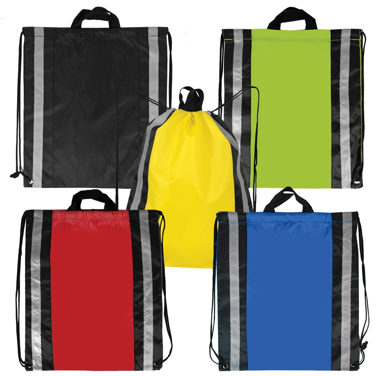 Reflecting Stripes Drawstring Backpack 2