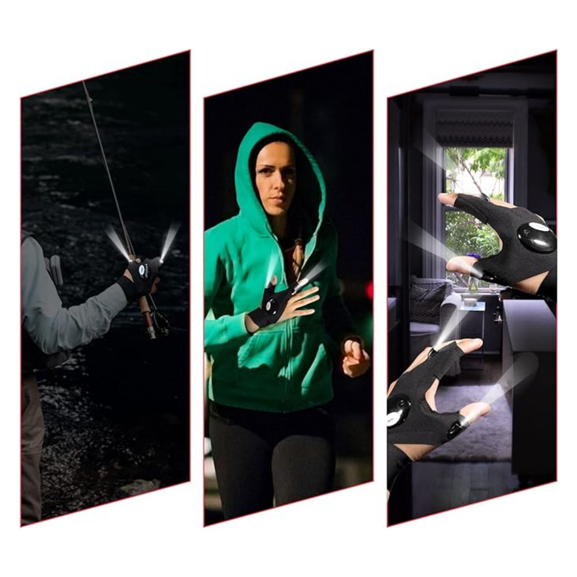 LED Flashlight Breathable And Lightweight Glove 2