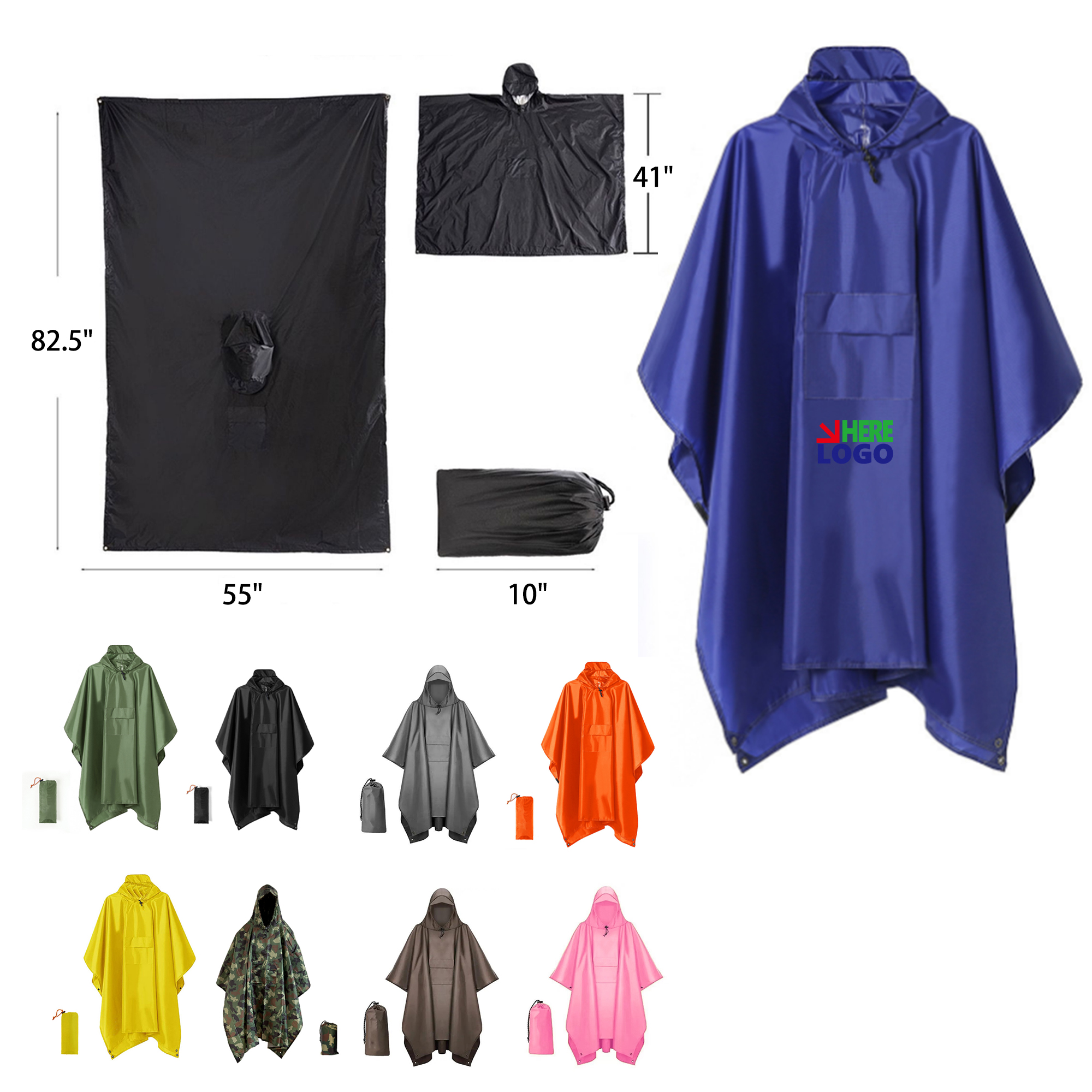 MOQ 50 PCS Space Saving Versatile Camping Raincoat 7