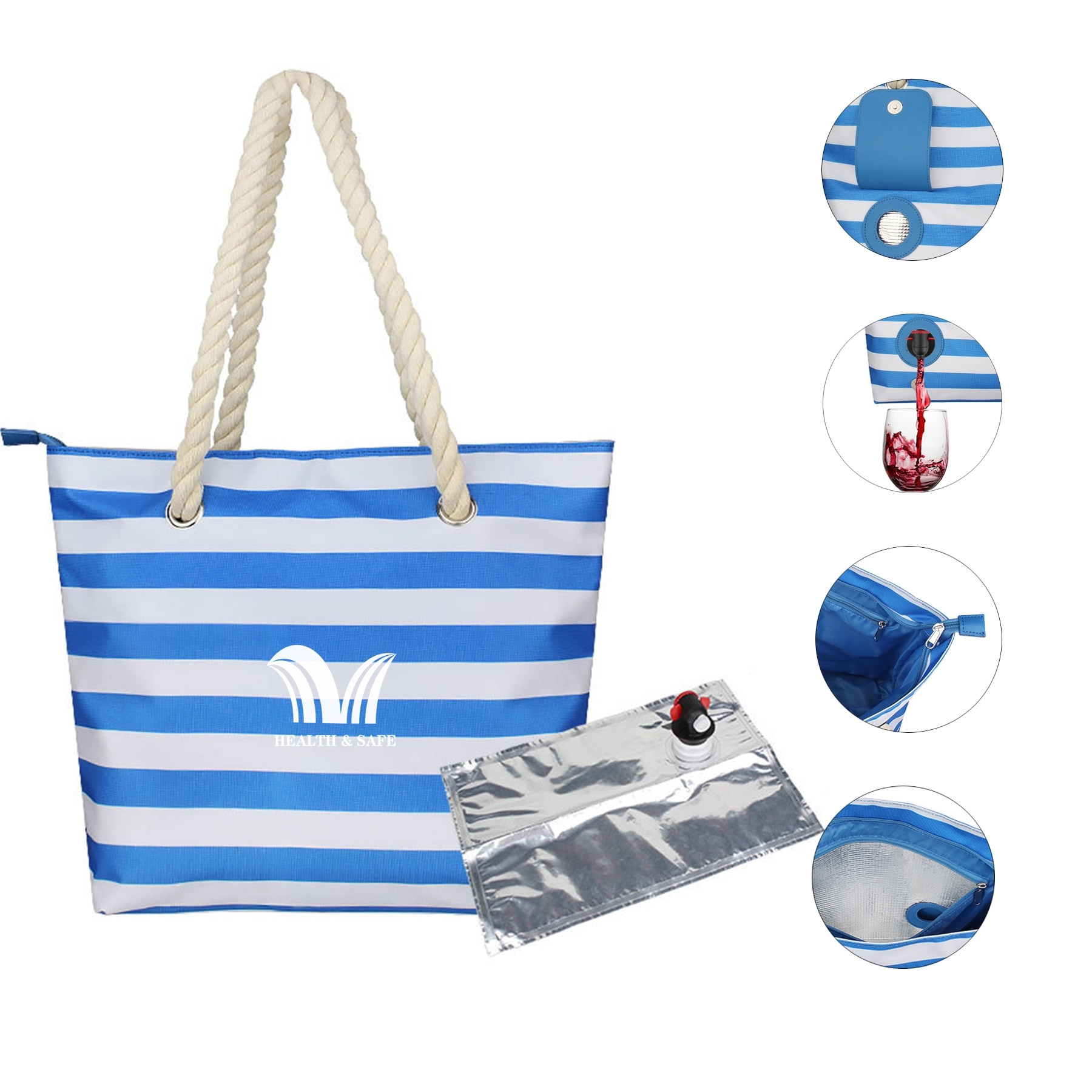 Beach Wine Tote Bag With Hidden Spout For Women 6