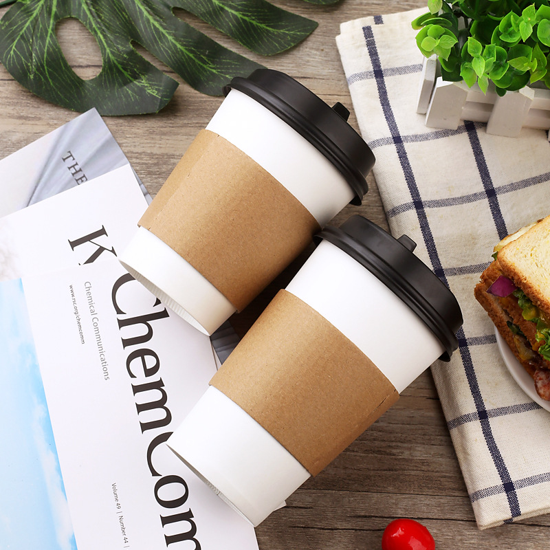 16 Oz Coffee Paper Cup With Lids Cup Sets 2