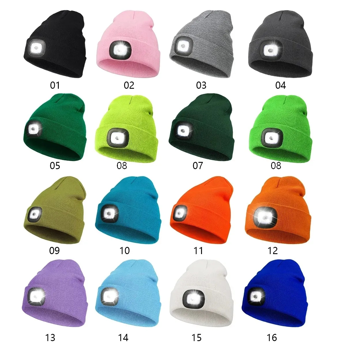 Knit Beanie With LED Light 7