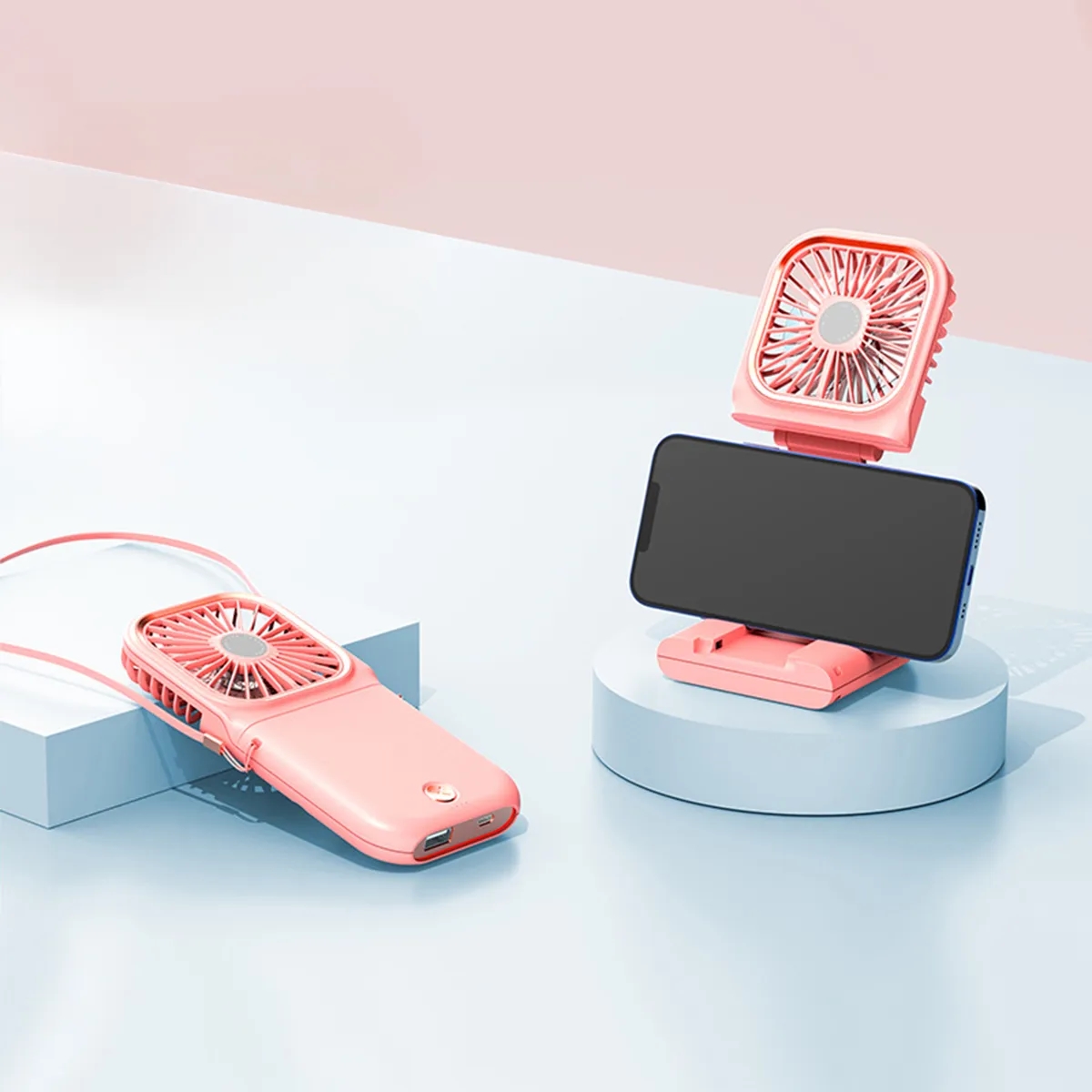 Portable Mini Fan Small Battery Powered Removable Neck Strap 6