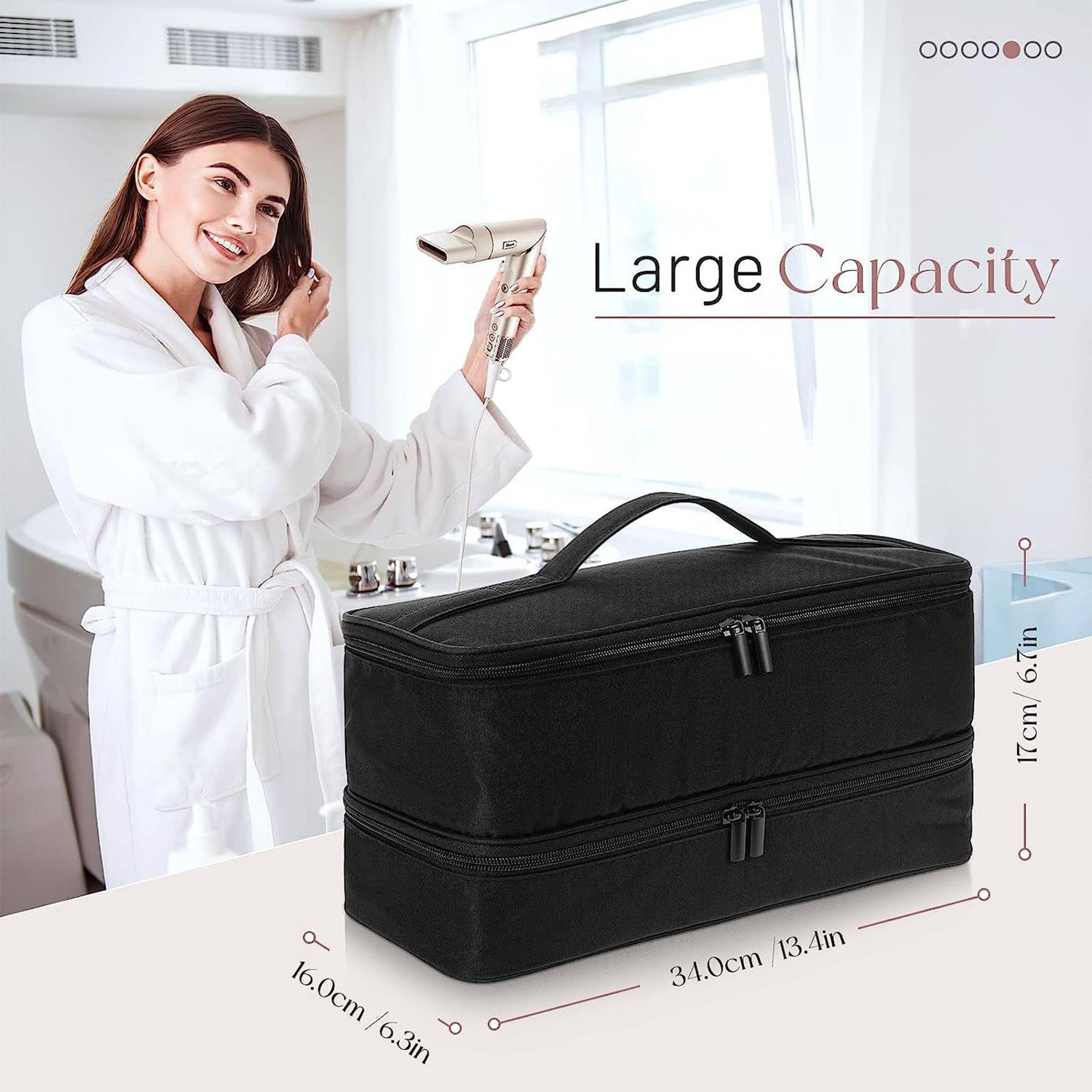 Double Suitcase Curly Hair Stick Storage Bag 5
