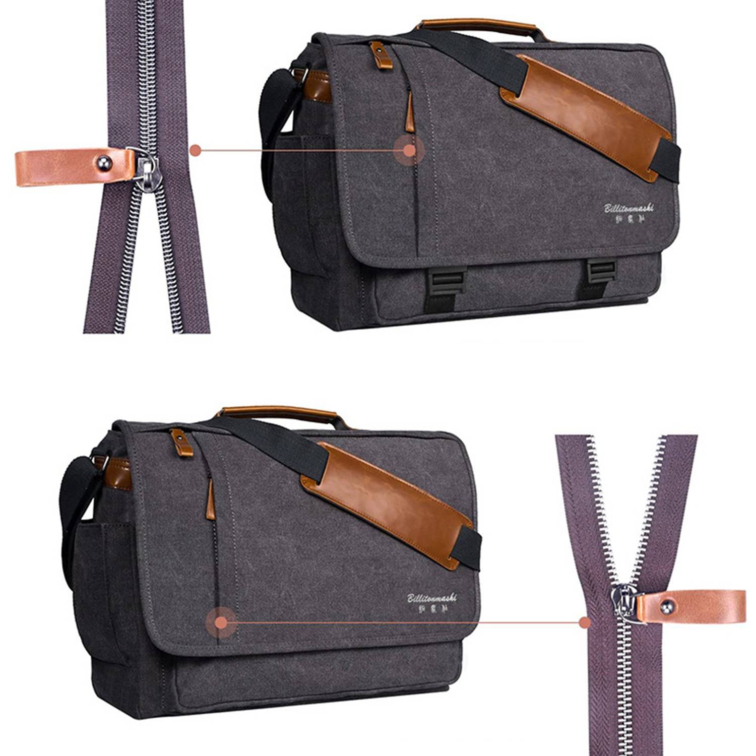 17-17.3 Inch Water-resistant Canvas Computer Messenger Bag 5