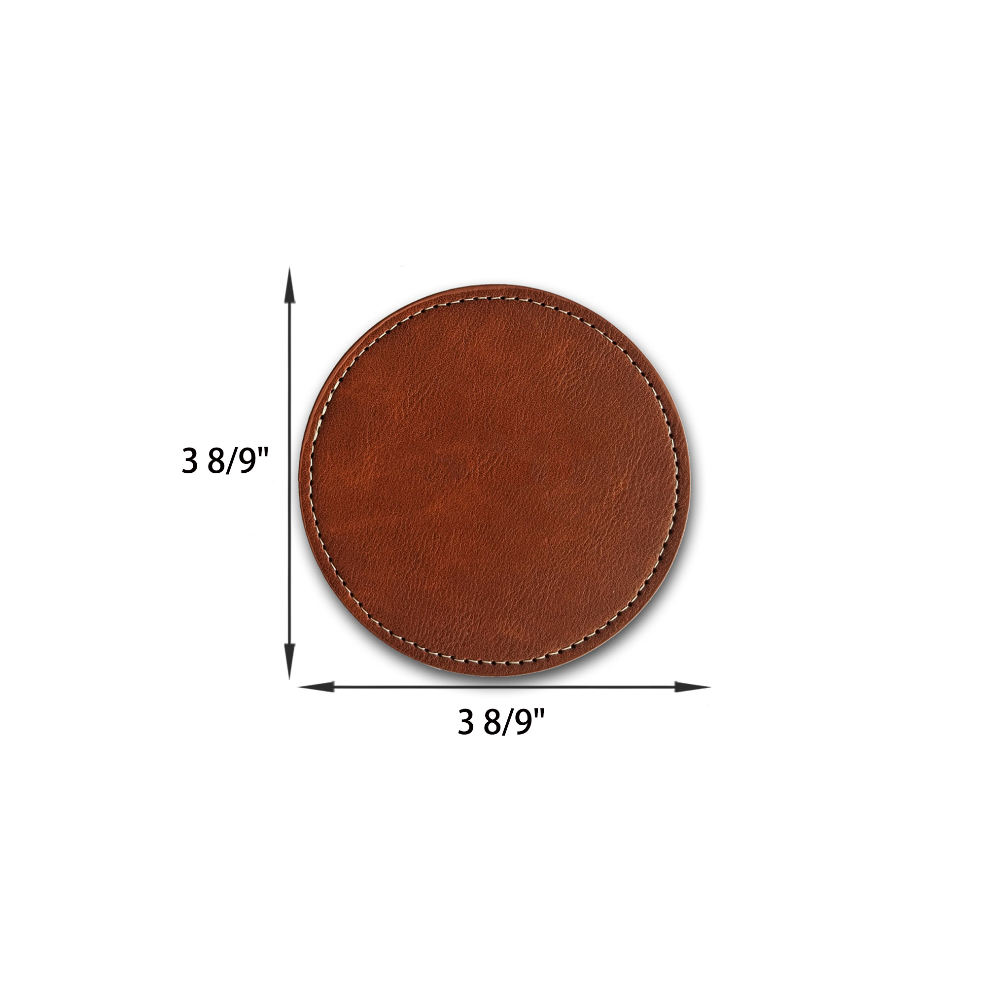 Customized 4" Round PU Leather Coaster 2