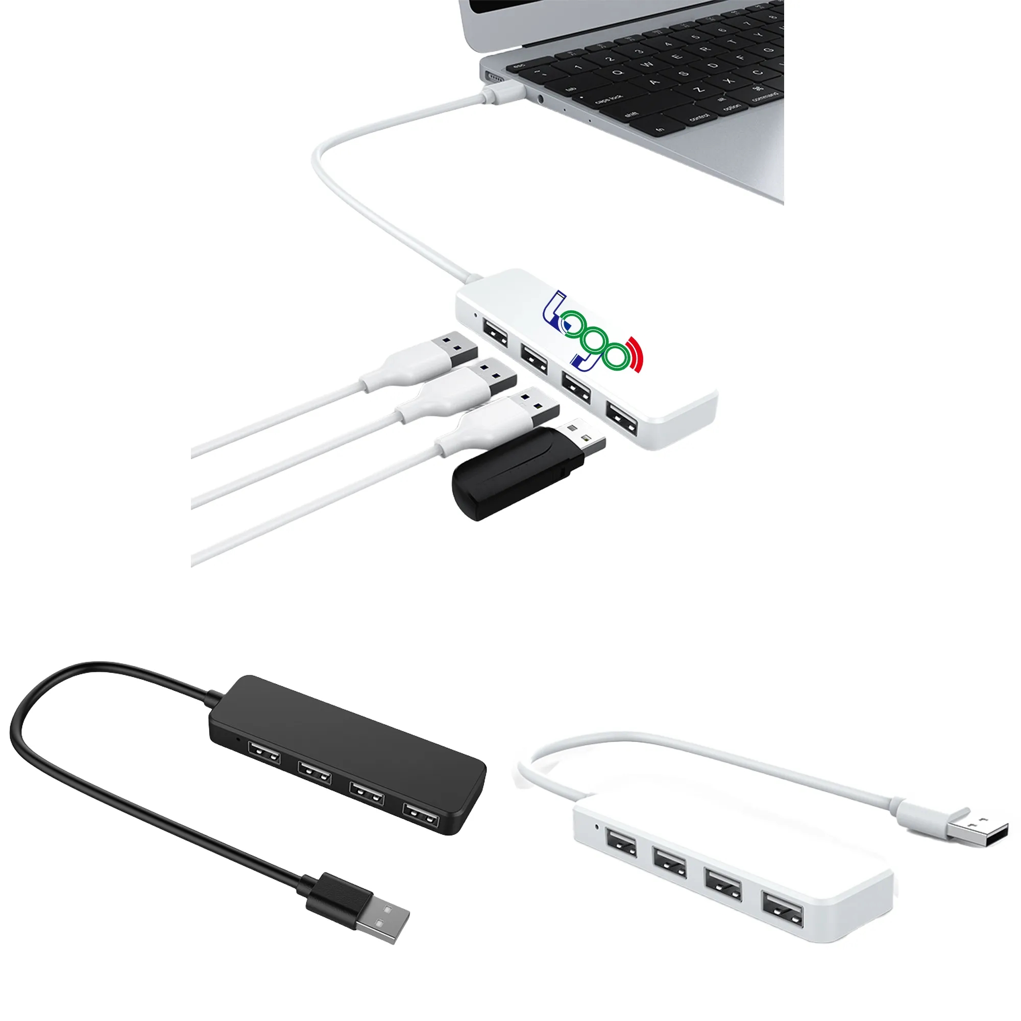 MOQ 100PCS 4-In-1 Docking Station 2.0 Hub 2