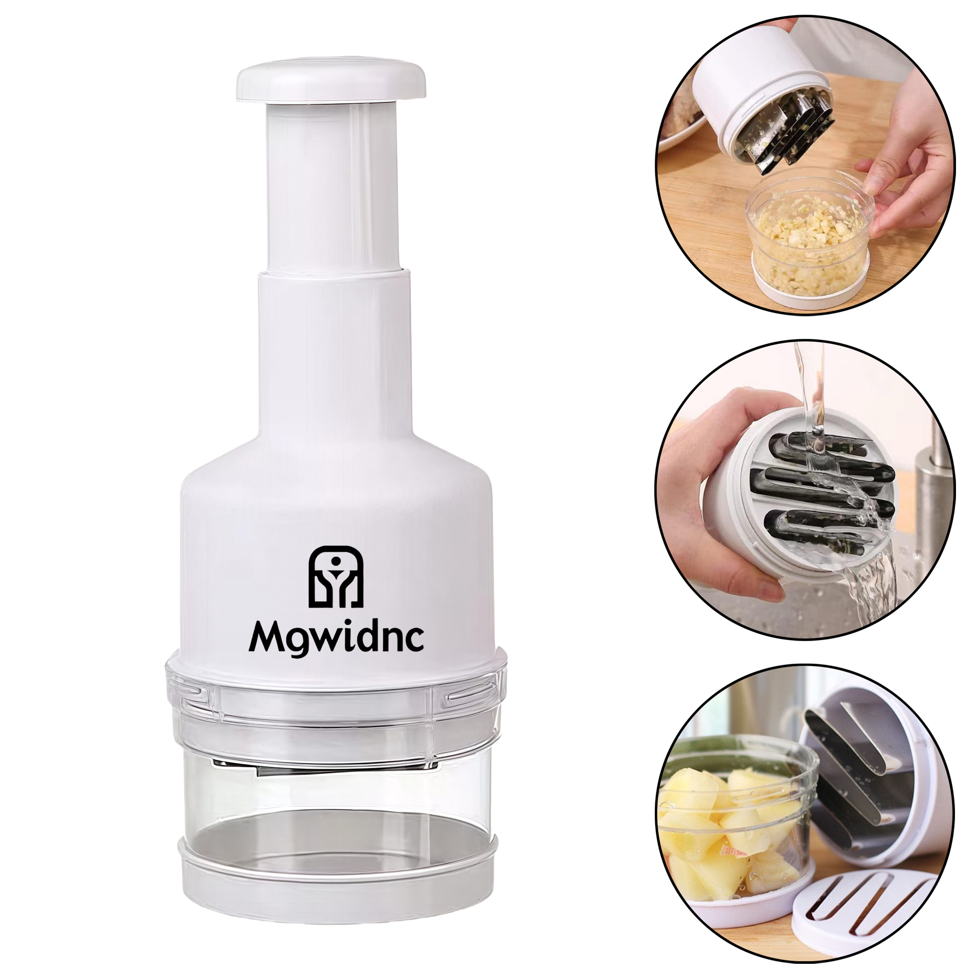 White Multi-Function Manual Garlic Chopper 1