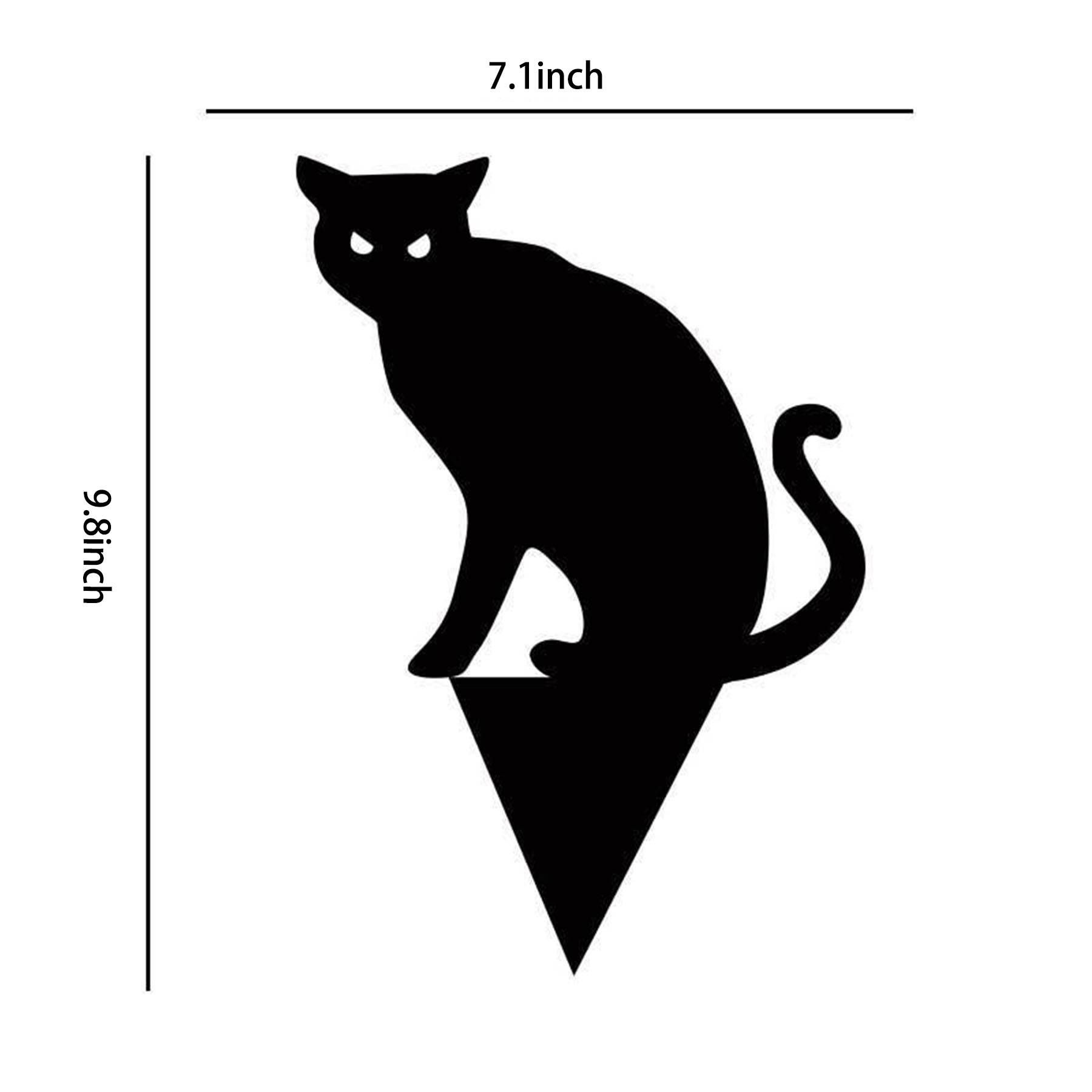 Acrylic Halloween Black Cat Silhouette Decoration 5