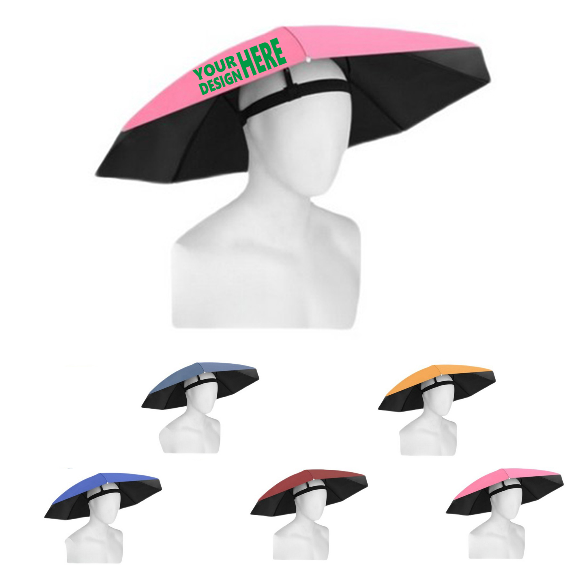 Outdoor Folding Fishing Large Headwear Umbrella Hat 2