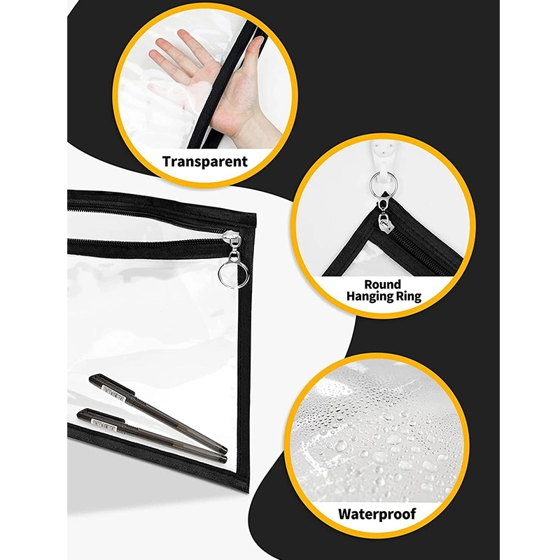 6 Pieces Clear Zipper Pouches Pvc Waterproof Pouch 4
