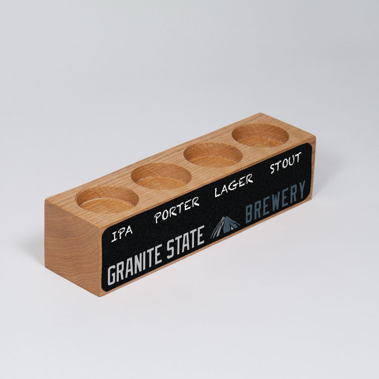 Sampler Block Beer Flight with Chalkboard 4 Pocket