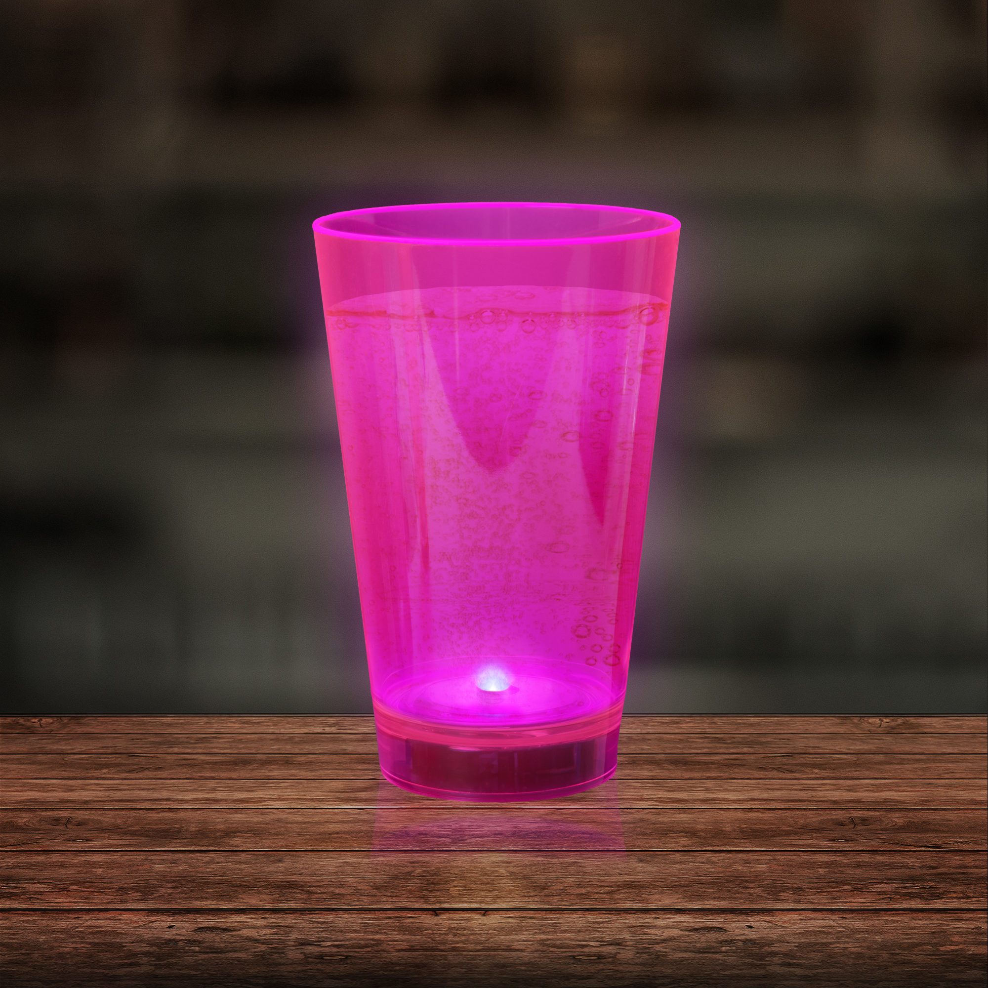 Pink 12oz. Neon Plastic LED Tumbler(Laser Engraved) 7