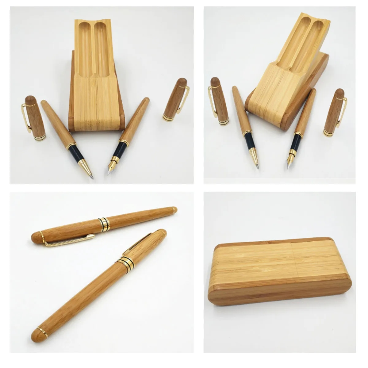 Creative Bamboo Gel Ink Pen Set 2