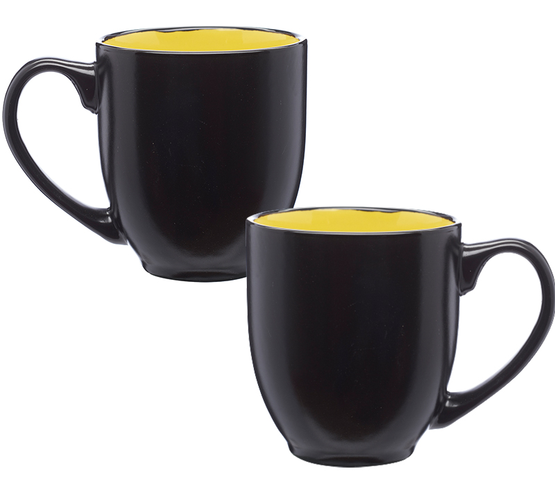 Two-Tone Black Matte Ceramic Mug, 16 oz. 11