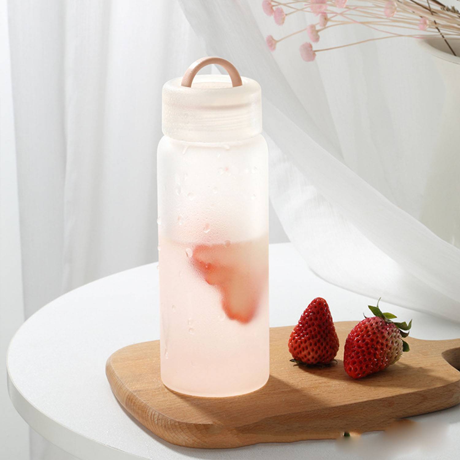 14.8oz Transparent Glass Portable Cup 2