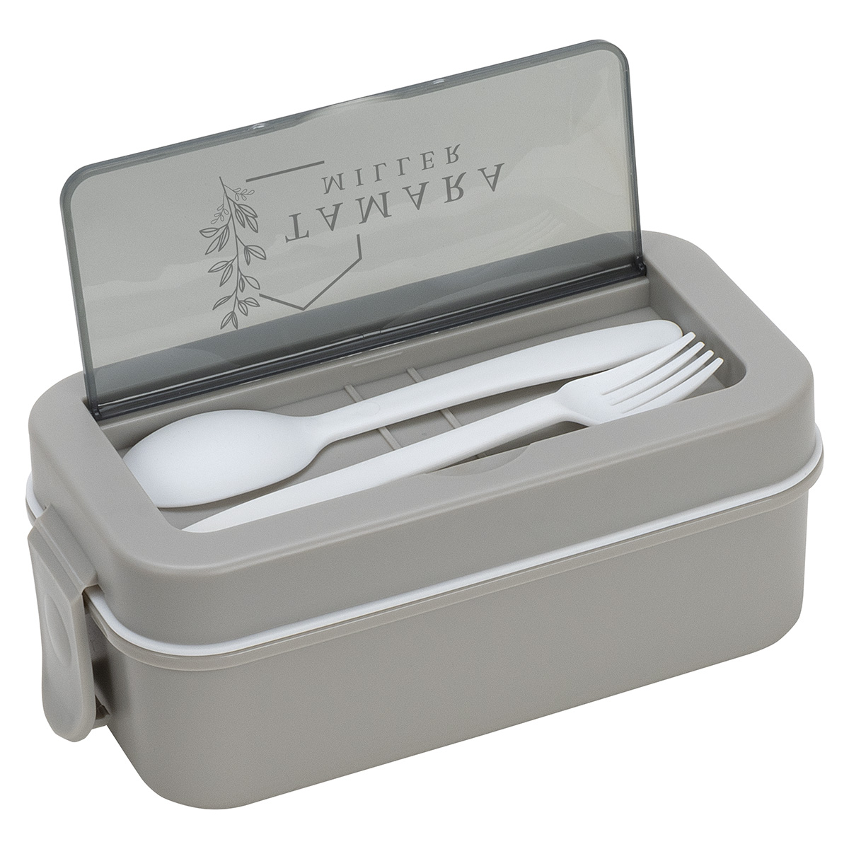Connoisseur 3-Compartment Stackable Lunch Box with Utensils 11