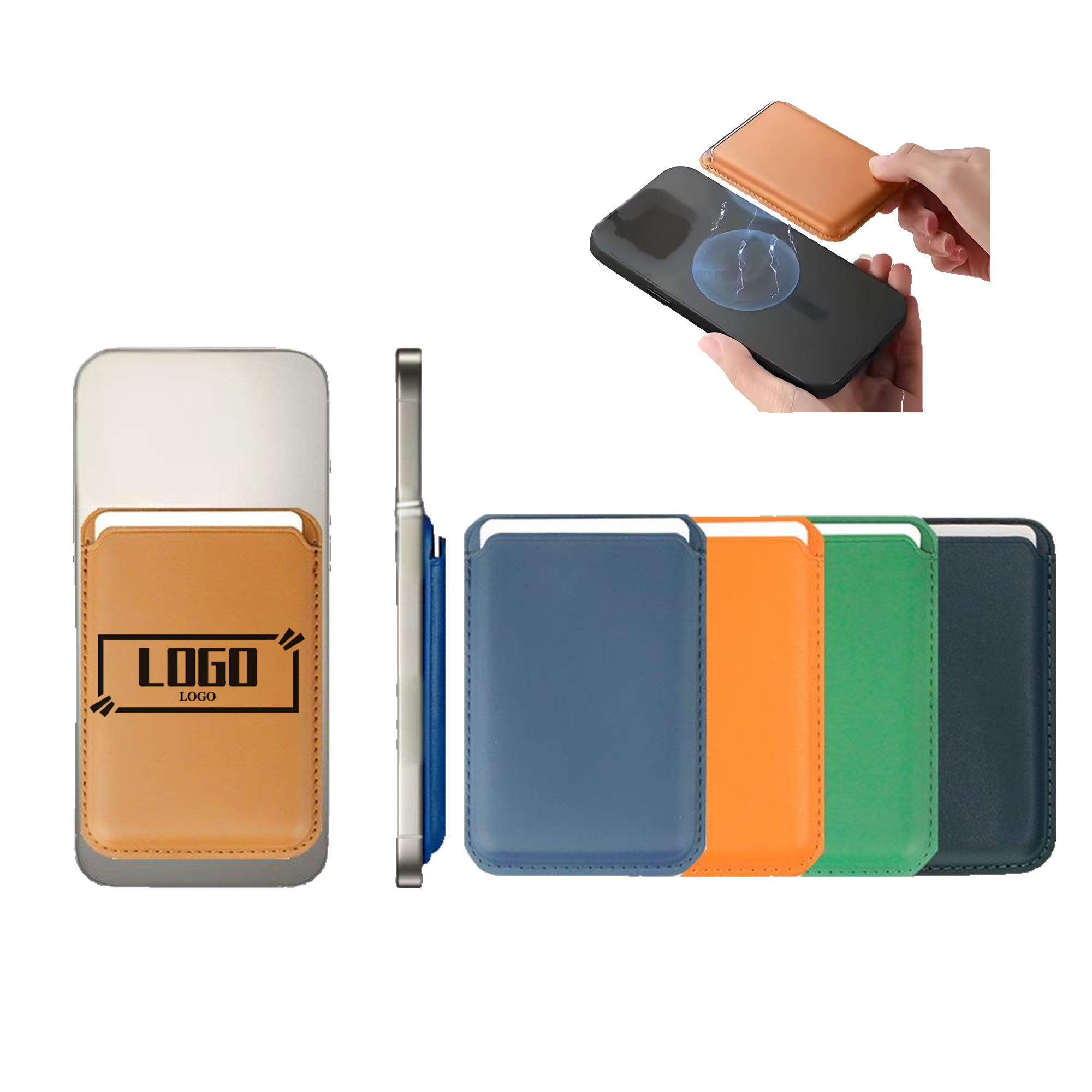 Mobile Phone Magnetic Card Holder Protective Leather Case 2