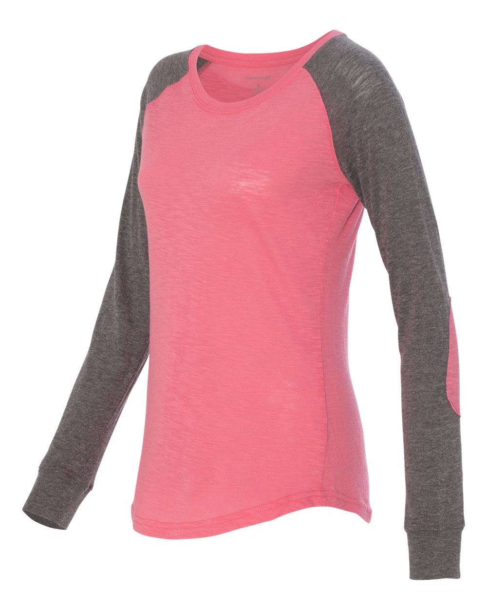 Women's Preppy Patch Slub Long Sleeve T-Shirt - T66 11