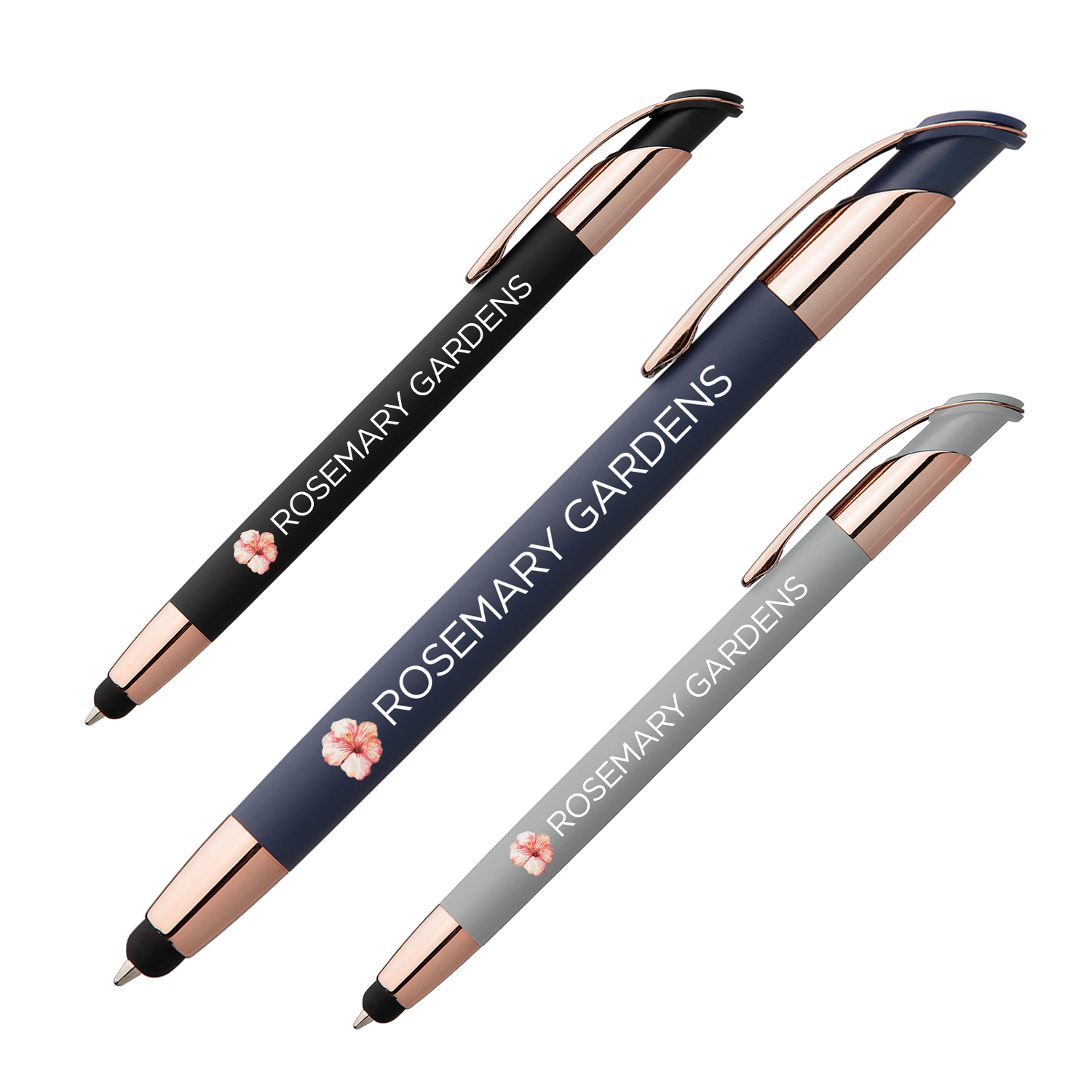 Veneto Softy Rose Gold Metal Pen with Stylus (Full Color Imprint) 1