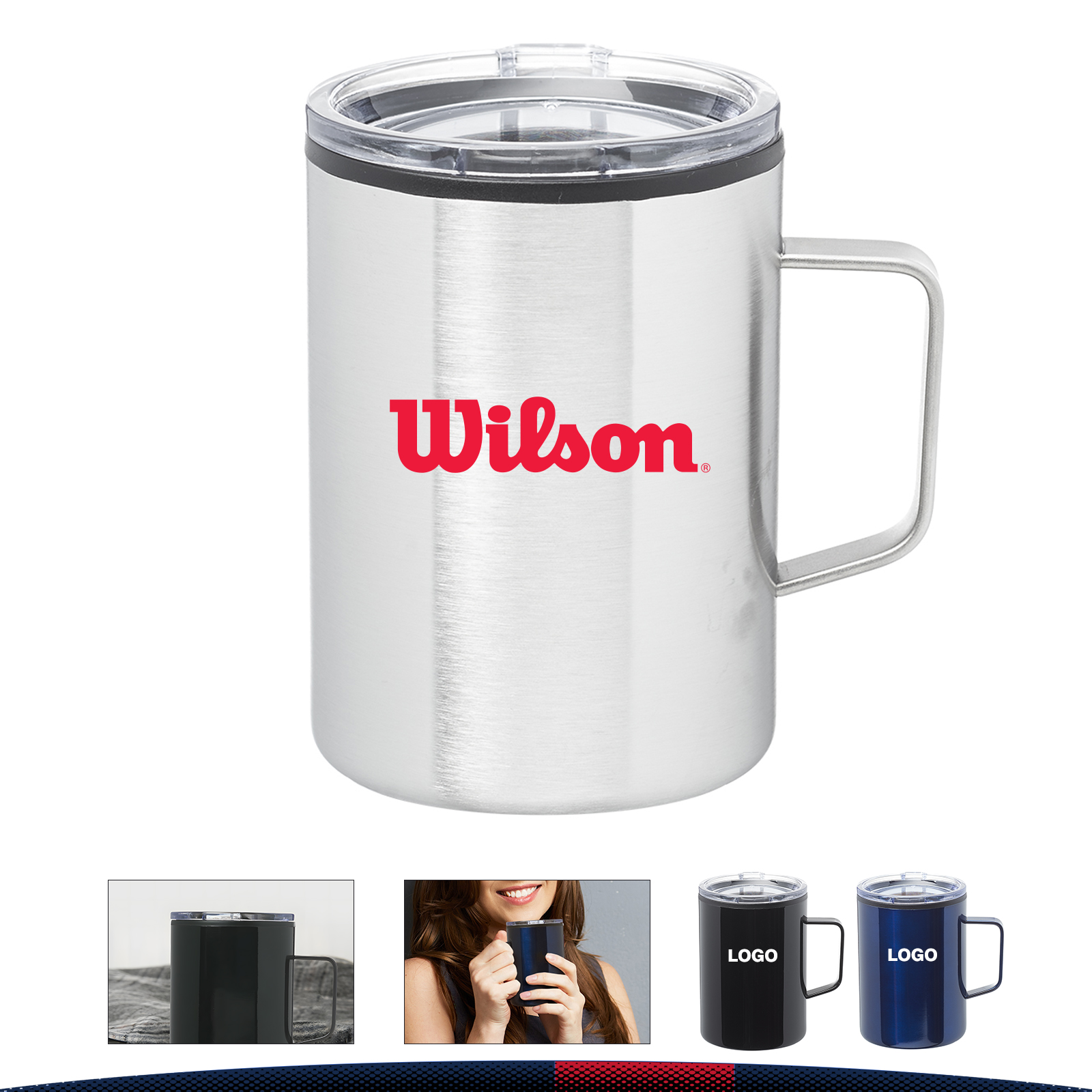 13.5 oz. Stainless Camper Mug with Handle 3