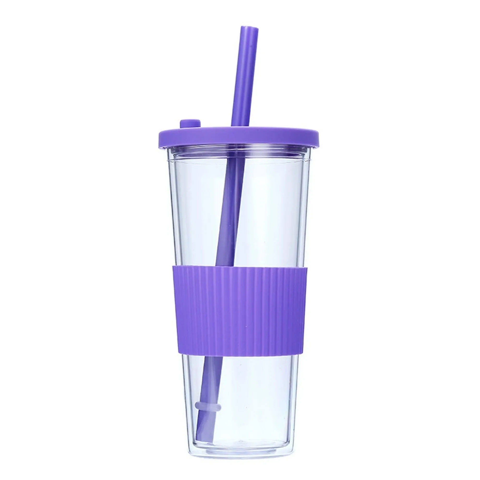 24oz Plastic Tumbler with Lid & Straw 10