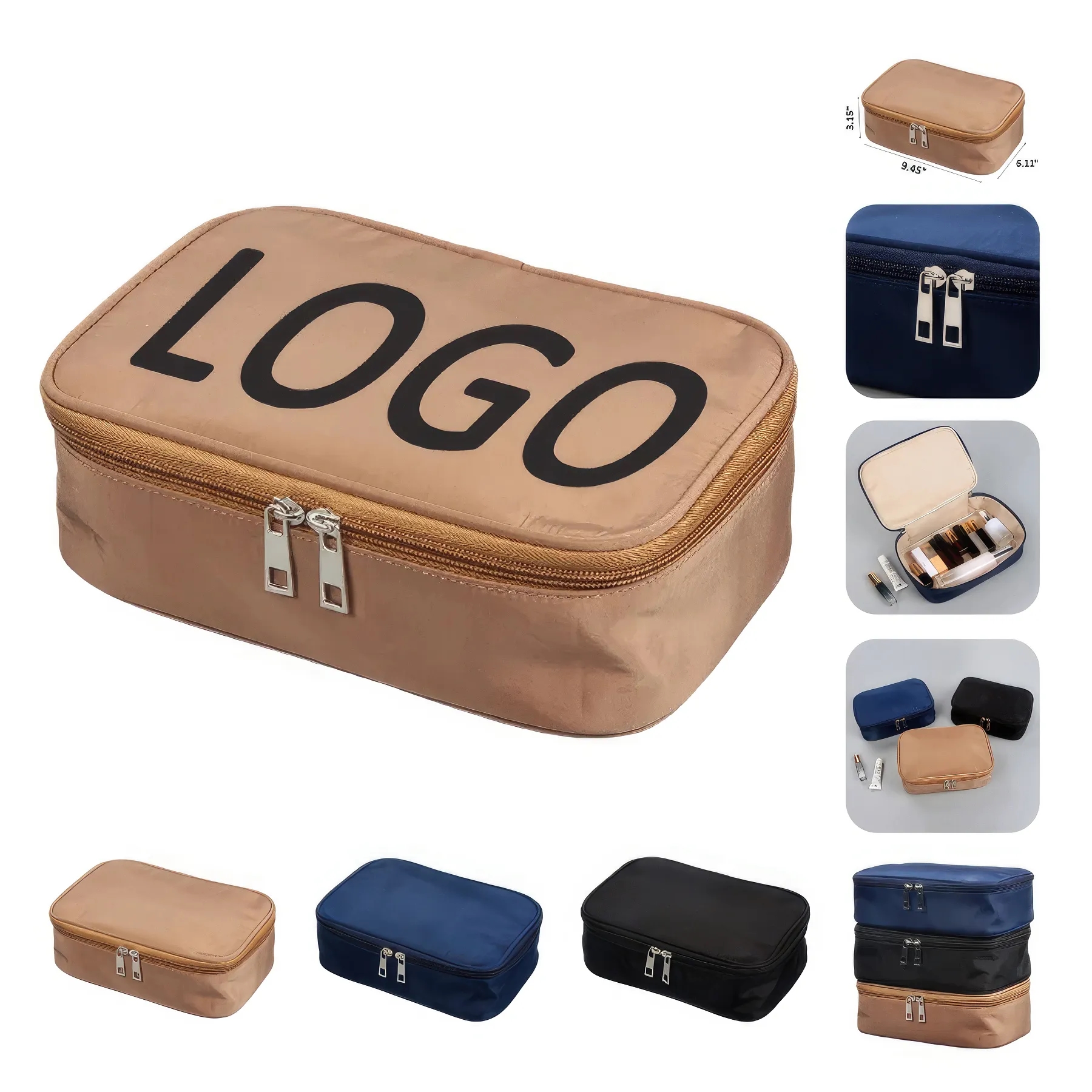Custom Travel Makeup Organizer Pouch & Cosmetic Toiletry Bag 1