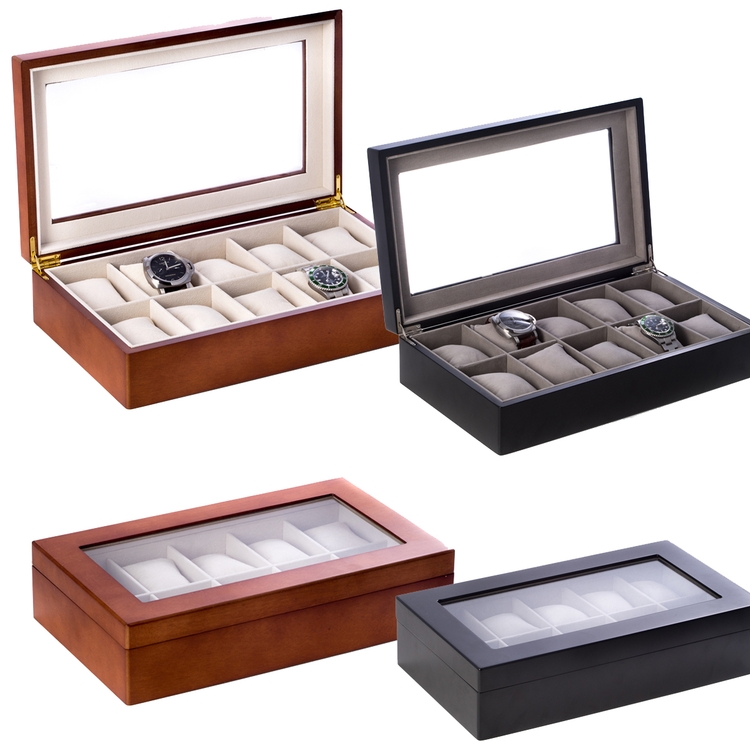 10 Watch Wooden Box with Glass Top 1
