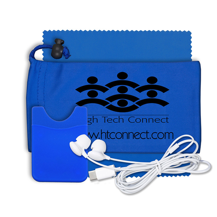 "Tuneboom Lux " Mobile Tech Earbud Kit with Microfiber Cloth, 2
