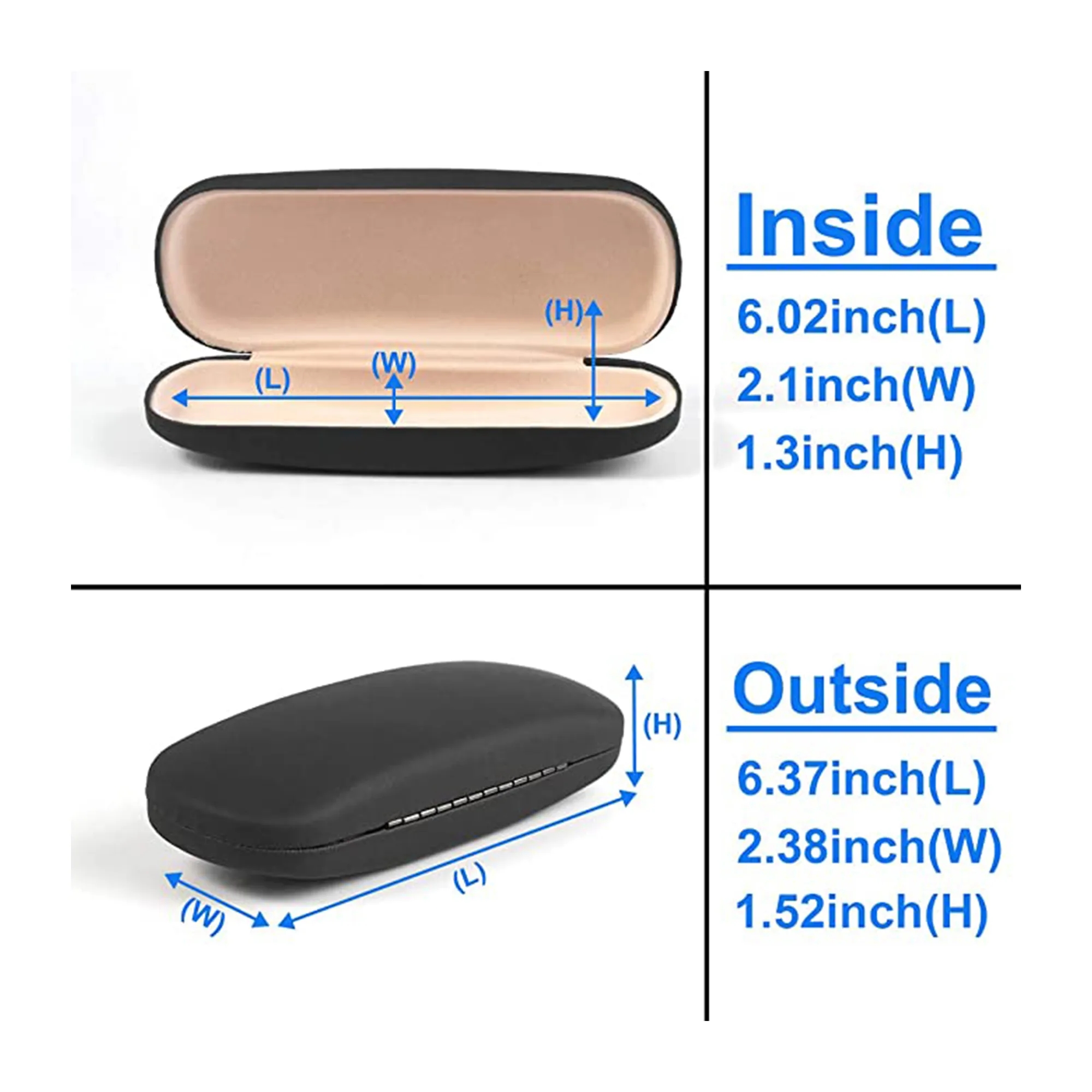 MOQ 200pcs PU Hard Shell Glasses Case With Cloth 1