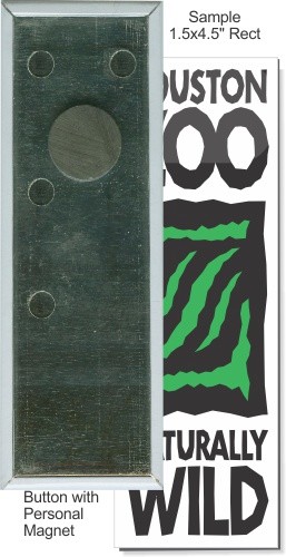 Personal Magnet 1 1/2 Inch X 4 1/2 Inch Rectangular Button 1