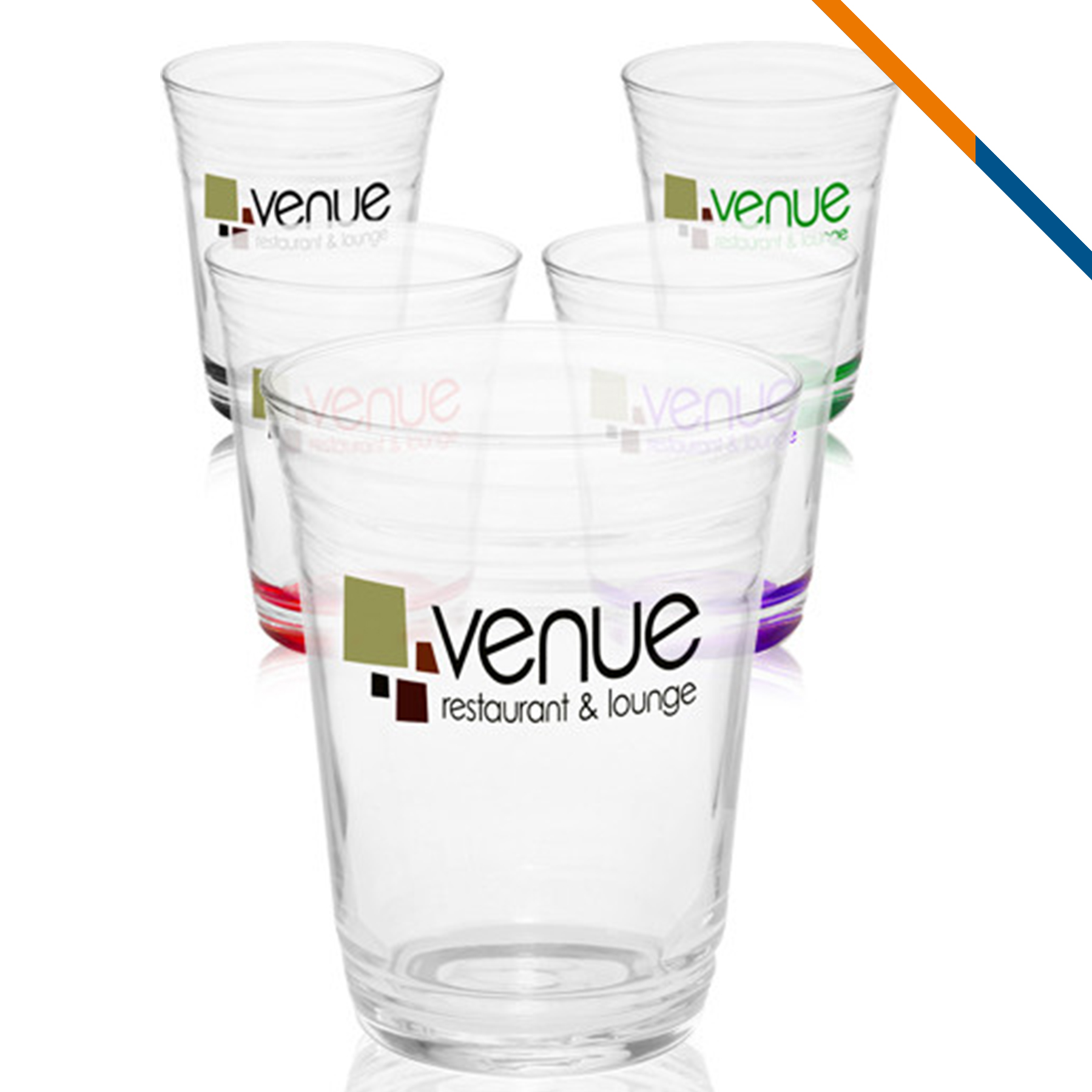 Dion Clear Glass Pint Cups -16 OZ. 8