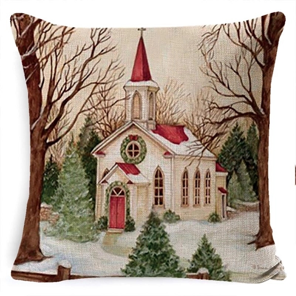 Christmas Jute Pillowcase 1