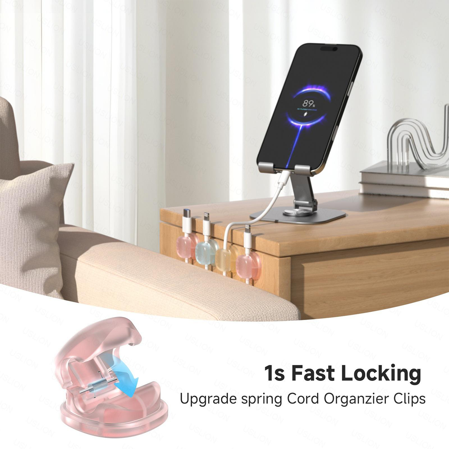 6PCS Spring-Loaded Silicone Cable Clips – Desk Organizer 2