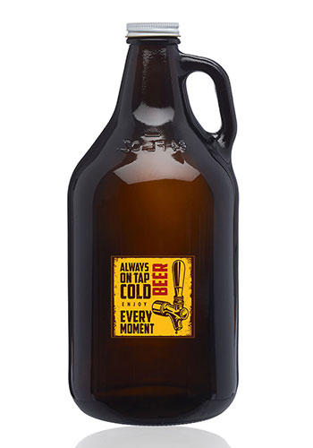64 oz. Amber Glass Beer Growlers 1