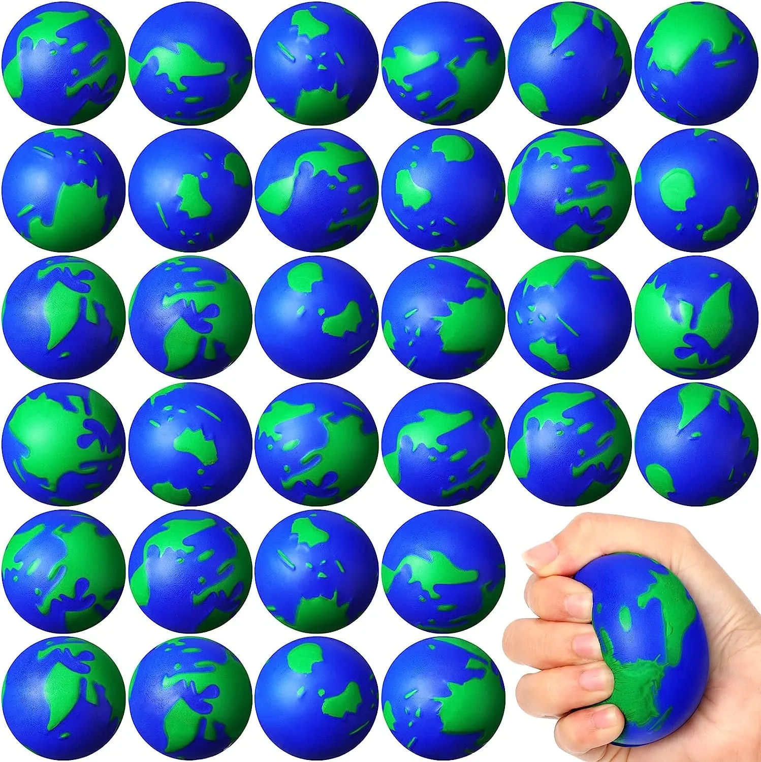Bouncy Foam World Stress Ball Earth Globe Squeeze Toys 5