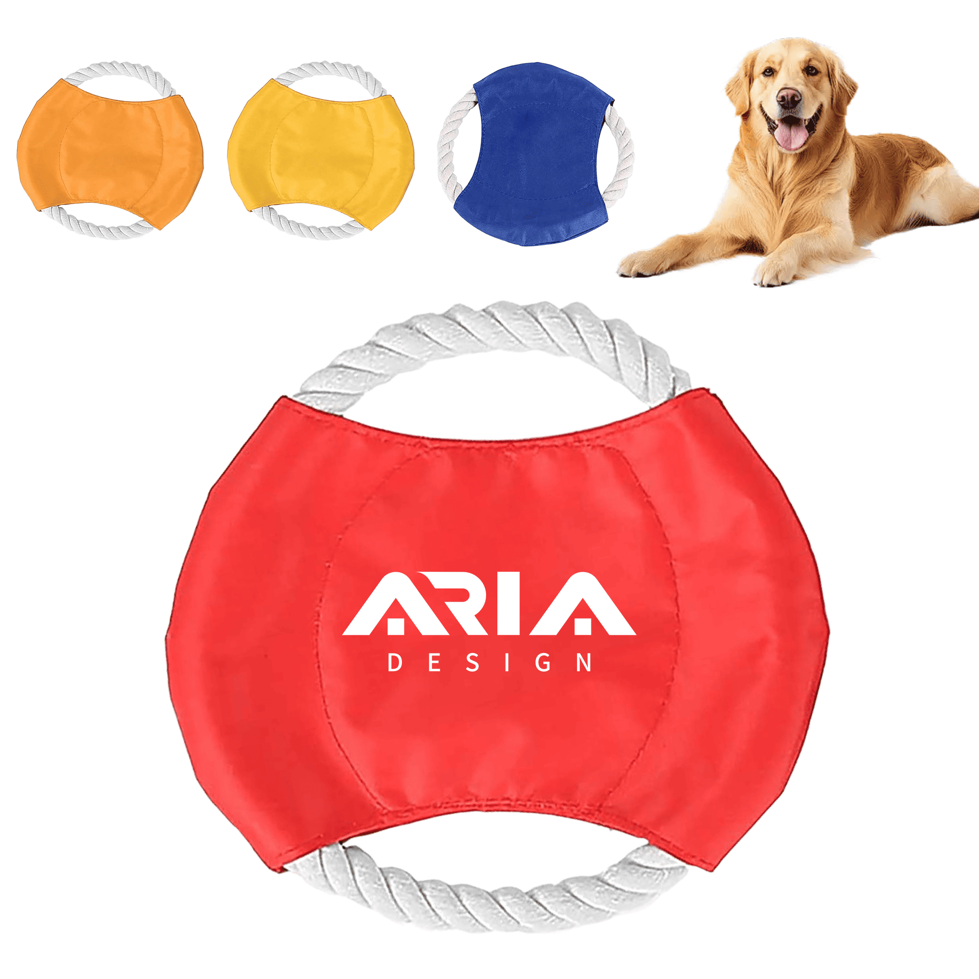 Durable Custom Cotton Rope Dog Chew Flying Disc Toy 2