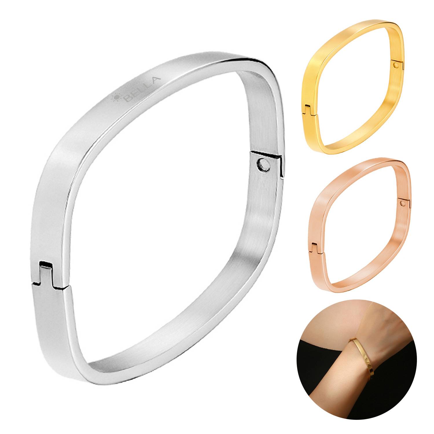 Square titanium steel bracelet 5