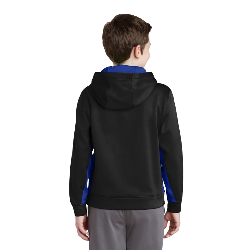 Sport-Tek Youth Sport-Wick Fleece Colorblock Hooded Pullover. 14