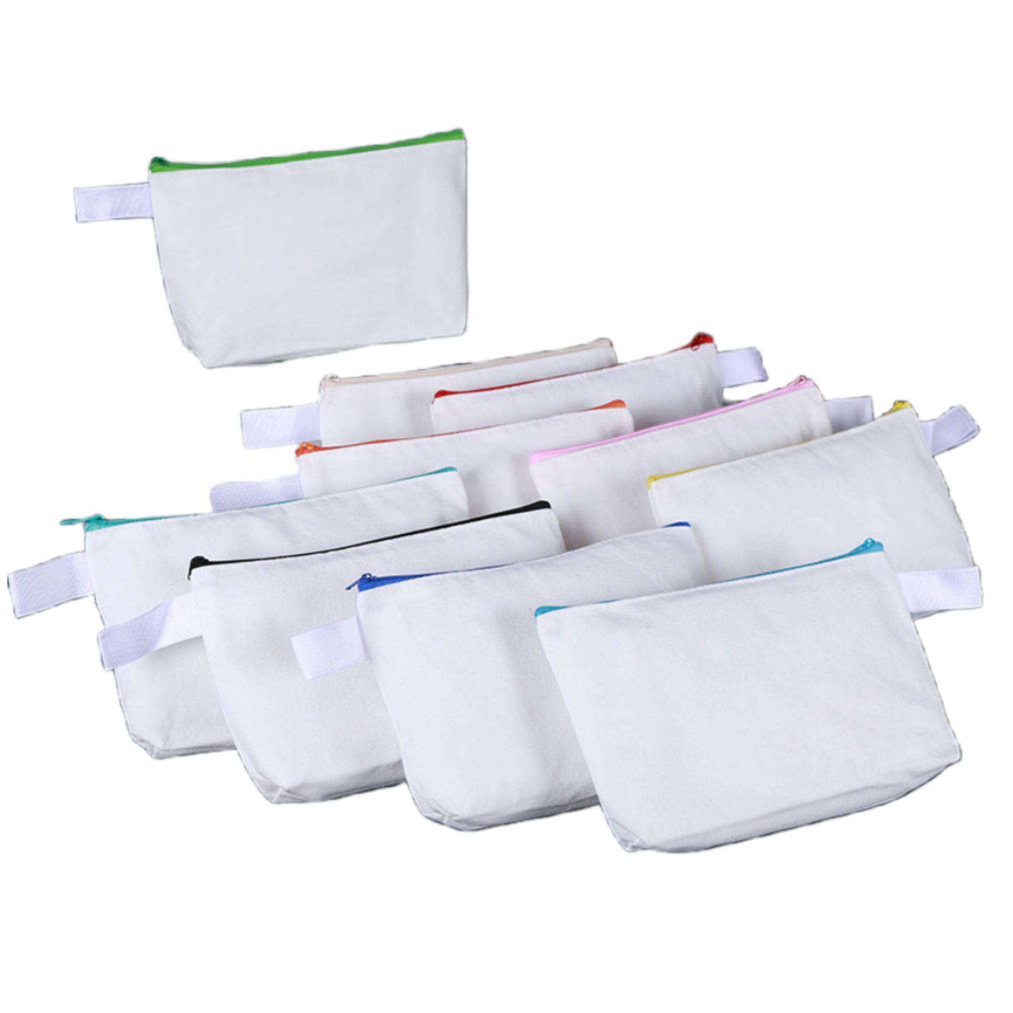 Multi-Purpose Canvas Makeup Bag with Bottom and Strap 12