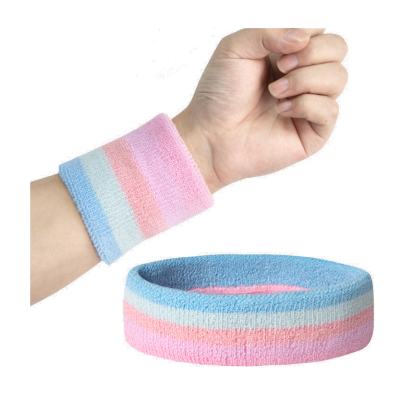Stripe Wristband & Headband Set 3