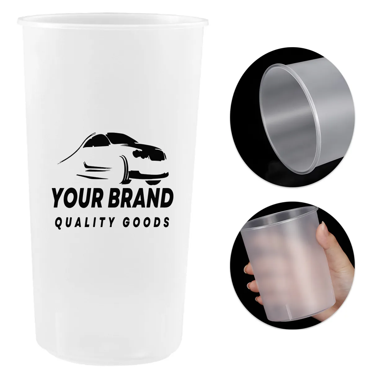 16/23OZ.Transparent Drinking Smoothie Iced Shake Juice Cup 1