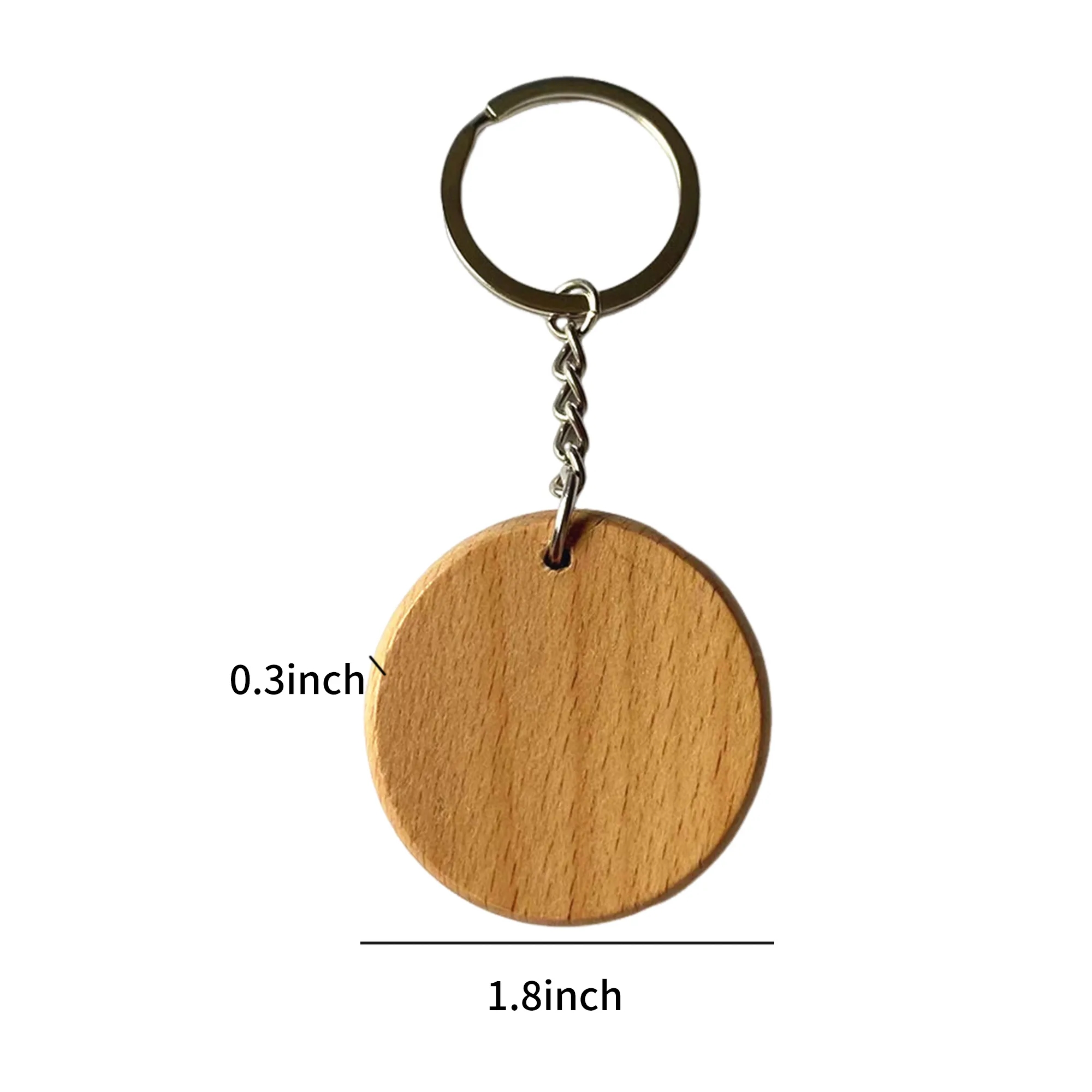 Wooden Circular Keychain 2