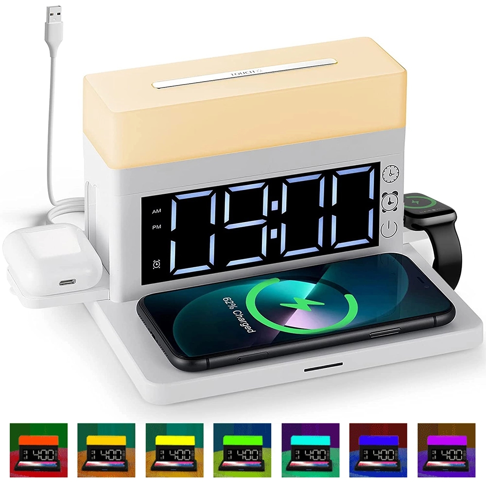5 In 1 Wireless Charger Night Light Clock 2