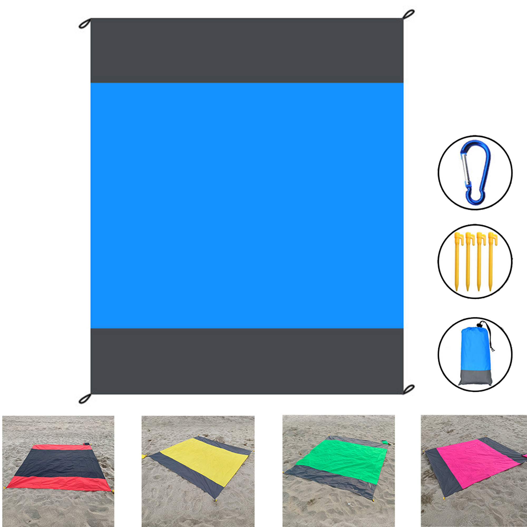 Beach Blanket Sandproof Waterproof 79" X 83" 4