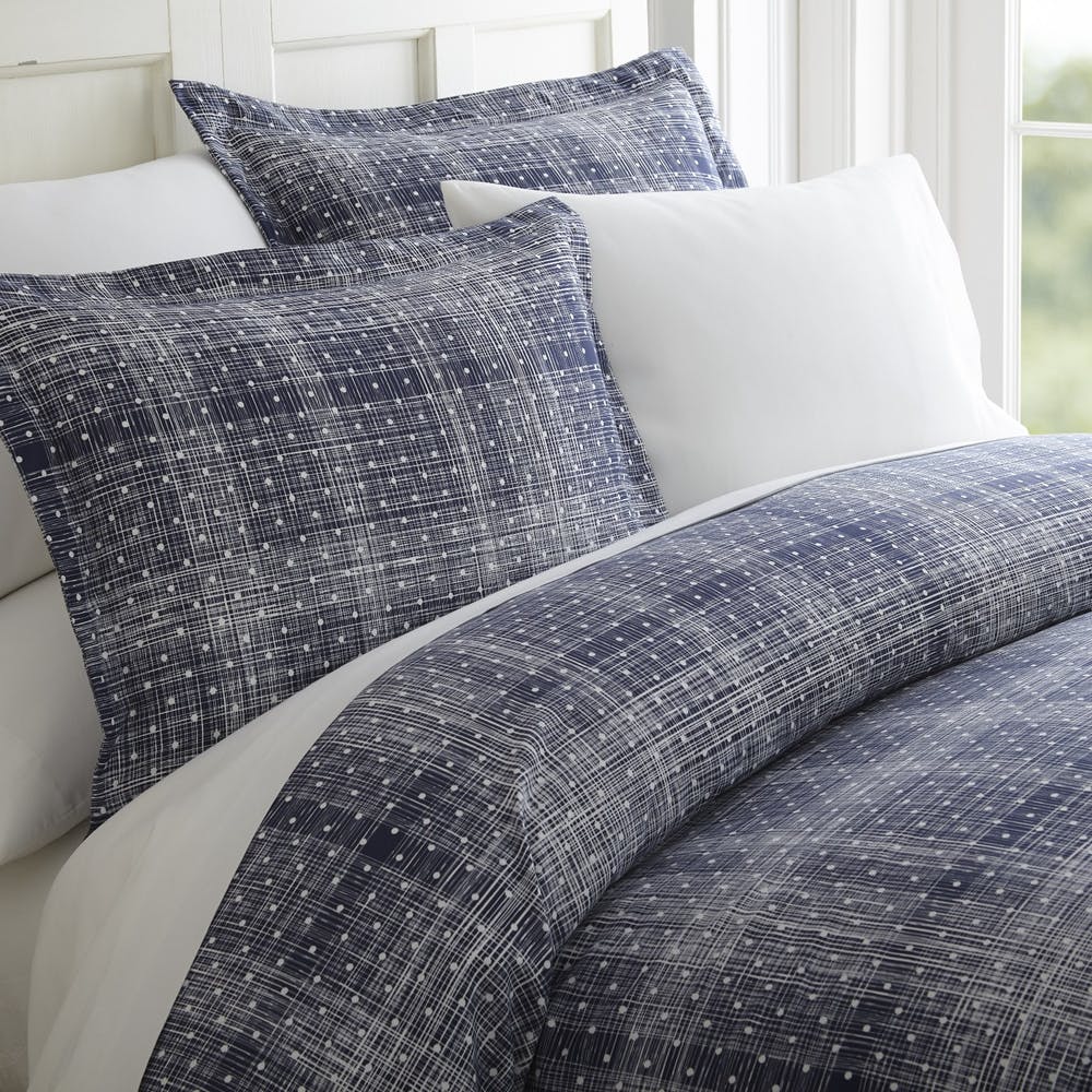 Duvet Cover Sets - Navy Polka Dot King 3 Piece 1