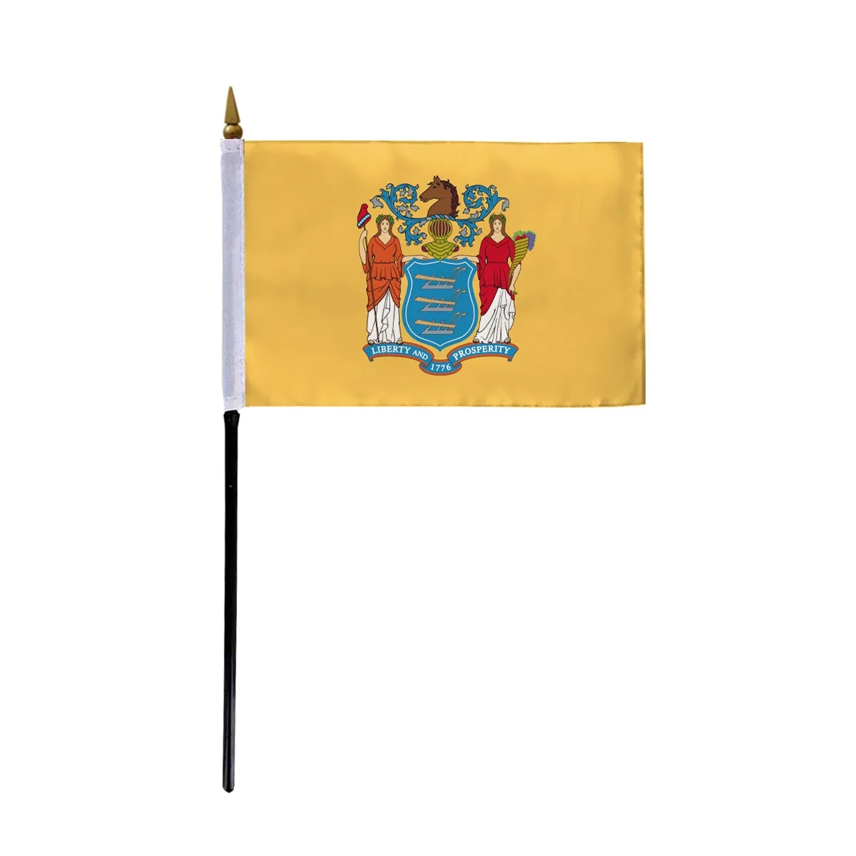 4"x6" & 12"x18'' New Jersey ePoly Printed Stick Flags 2